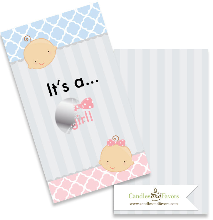 Gender Reveal - Girl - Baby Shower Scratch Off Game Tickets