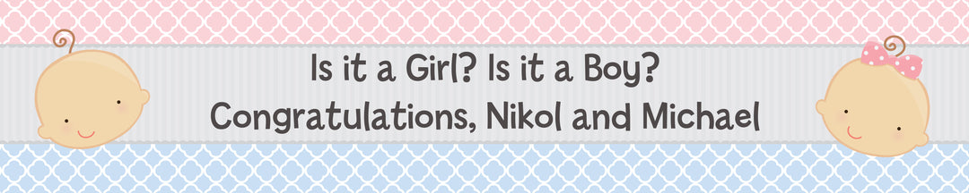 Gender Reveal - Personalized Baby Shower Banners