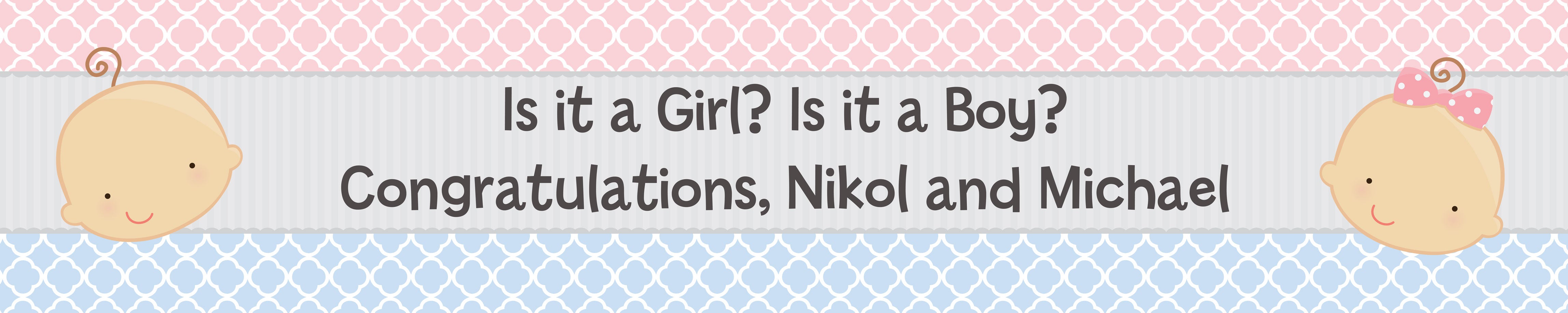 Gender Reveal - Personalized Baby Shower Banners