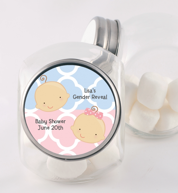 Gender Reveal - Personalized Baby Shower Candy Jar
