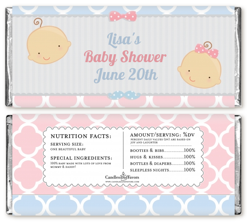 Gender Reveal - Personalized Baby Shower Candy Bar Wrappers