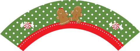Gingerbread Party - Christmas Cupcake Wrappers