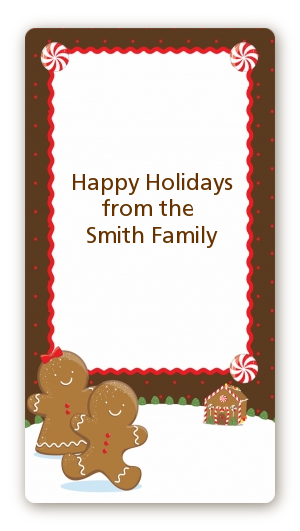 Gingerbread House - Custom Rectangle Christmas Sticker/Labels