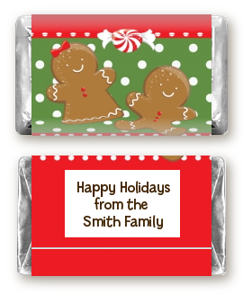 Gingerbread Party - Personalized Christmas Mini Candy Bar Wrappers