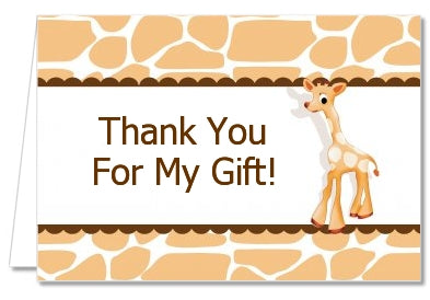 Giraffe Brown - Baby Shower Thank You Cards