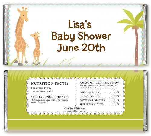 Giraffe - Personalized Baby Shower Candy Bar Wrappers