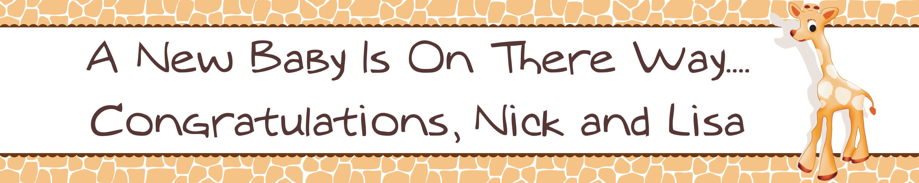Giraffe Brown - Personalized Baby Shower Banners