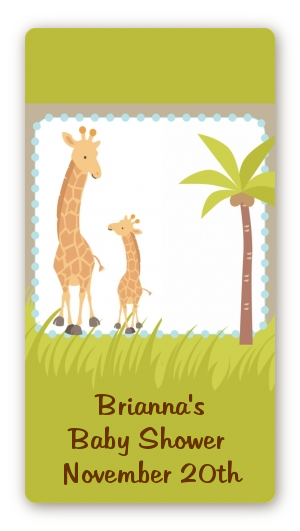 Giraffe - Custom Rectangle Baby Shower Sticker/Labels