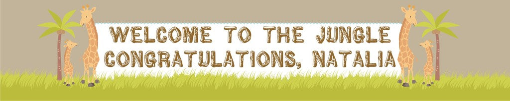 Giraffe - Personalized Baby Shower Banners