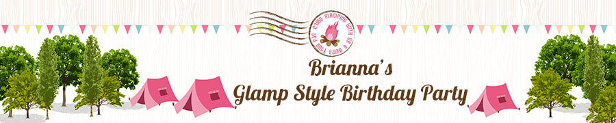 Camping Glam Style - Personalized Birthday Party Banners