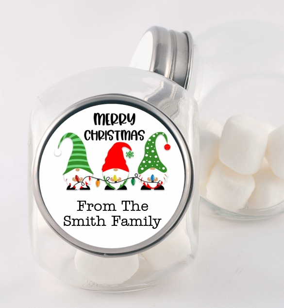 Gnome Trio - Personalized Christmas Candy Jar