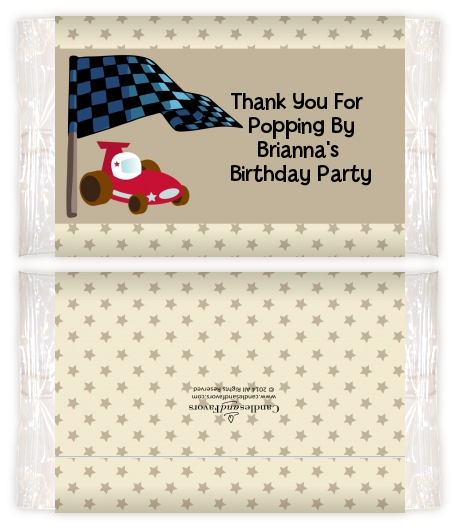 Go Kart - Personalized Popcorn Wrapper Birthday Party Favors