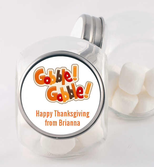 Gobble Gobble - Personalized Holiday Party Candy Jar