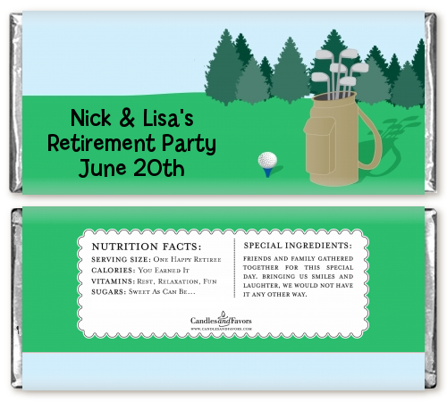 Golf - Personalized Retirement Party Candy Bar Wrappers
