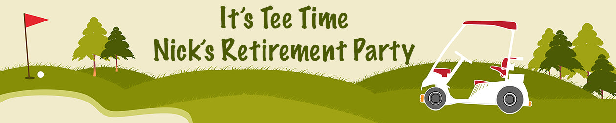 Golf Cart - Personalized Retirement Party Banners