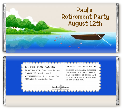 Gone Fishing - Personalized Retirement Party Candy Bar Wrappers