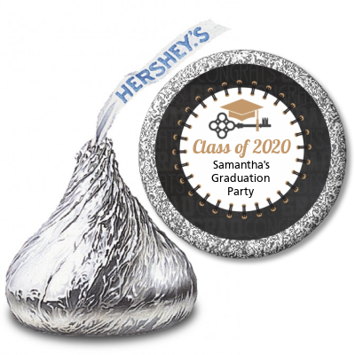 Grad Keys to Success - Hershey Kiss Graduation Party Sticker Labels