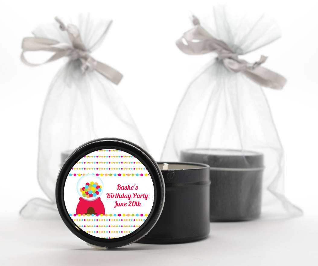 Gumball - Birthday Party Black Candle Tin Favors