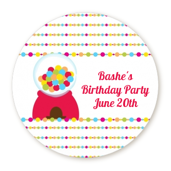 Gumball - Round Personalized Birthday Party Sticker Labels