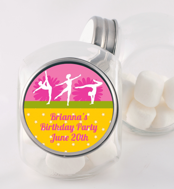 Gymnastics - Personalized Birthday Party Candy Jar