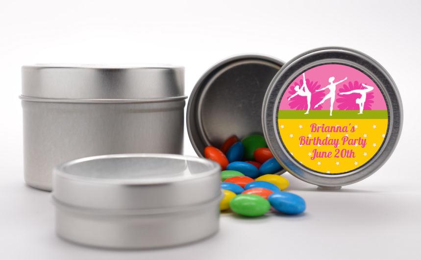 Gymnastics - Custom Birthday Party Favor Tins