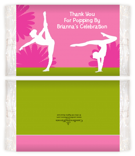Gymnastics - Personalized Popcorn Wrapper Birthday Party Favors