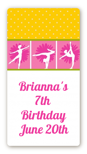 Gymnastics - Custom Rectangle Birthday Party Sticker/Labels