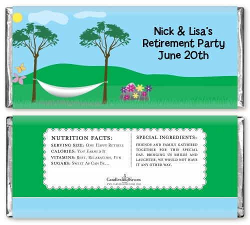 Hammock - Personalized Retirement Party Candy Bar Wrappers