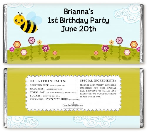 Happy Bee Day - Personalized Birthday Party Candy Bar Wrappers
