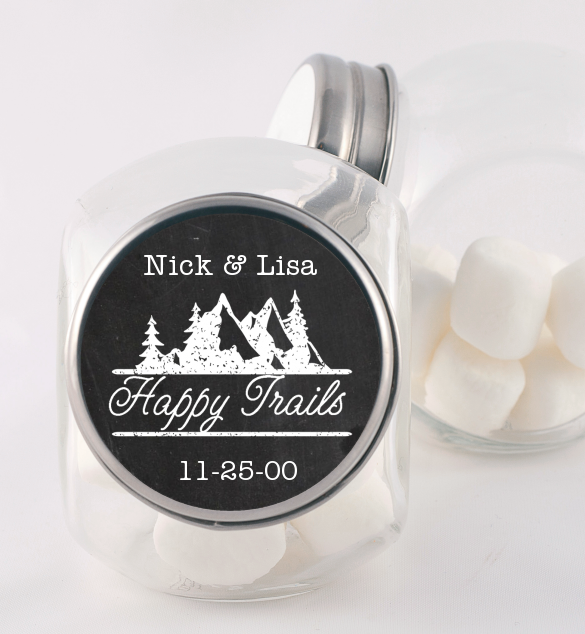 Happy Trails - Personalized Bridal Shower Candy Jar