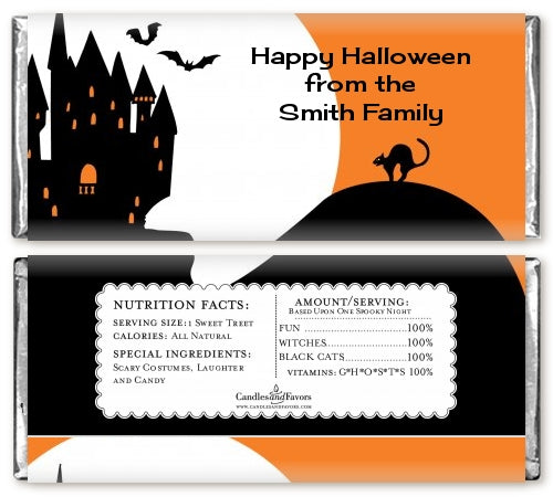 Haunted House - Personalized Halloween Candy Bar Wrappers