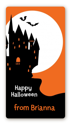 Haunted House - Custom Rectangle Halloween Sticker/Labels