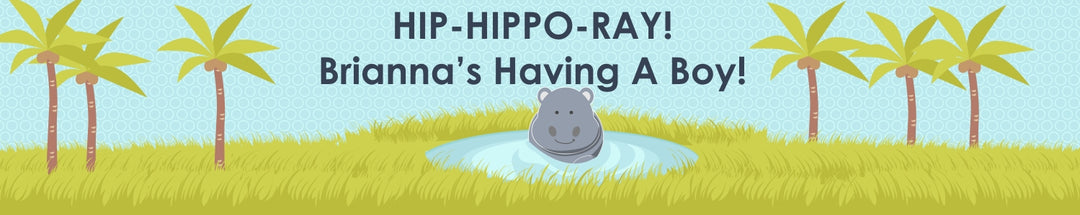Hippopotamus Boy - Personalized Baby Shower Banners