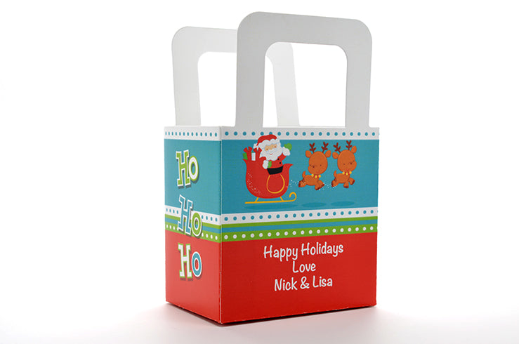 Santa And His Reindeer - Personalized Christmas Favor Boxes