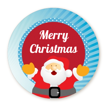 Ho Ho Ho Santa Claus - Round Personalized Christmas Sticker Labels