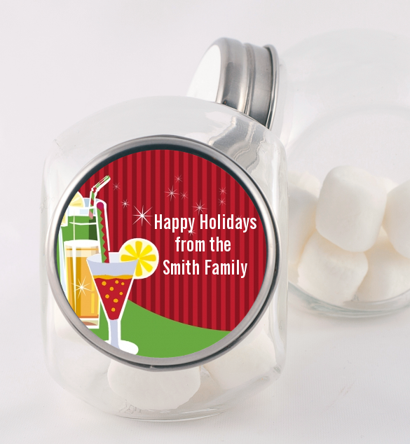 Holiday Cocktails - Personalized Christmas Candy Jar