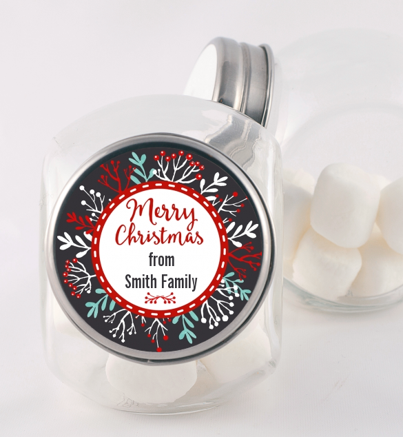 Holly Berries - Personalized Christmas Candy Jar
