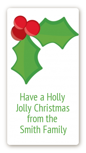 Holly - Custom Rectangle Christmas Sticker/Labels
