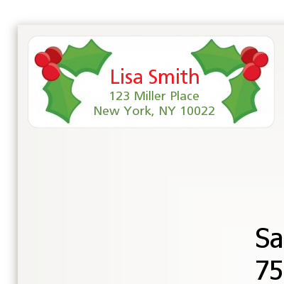 Holly - Christmas Return Address Labels