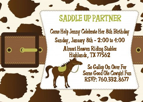 Horse - Birthday Party Invitations