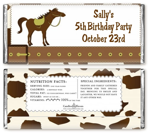 Horse - Personalized Birthday Party Candy Bar Wrappers
