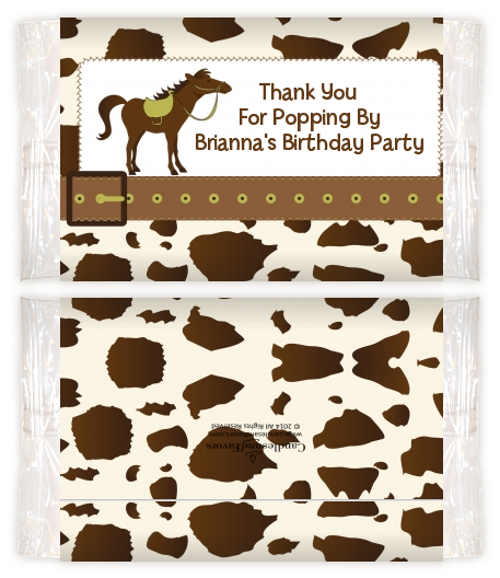 Horse - Personalized Popcorn Wrapper Birthday Party Favors