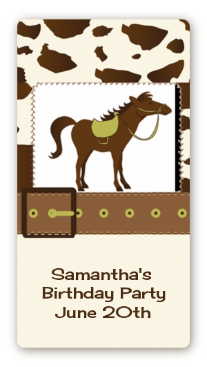 Horse - Custom Rectangle Birthday Party Sticker/Labels