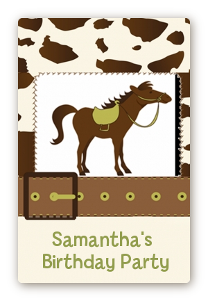 Horse - Custom Large Rectangle Birthday Party Sticker/Labels