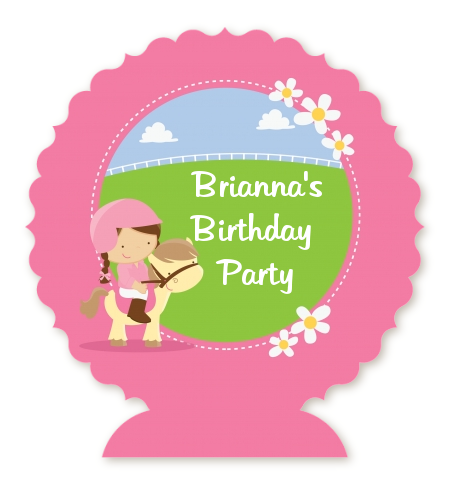 Horseback Riding - Personalized Birthday Party Centerpiece Stand