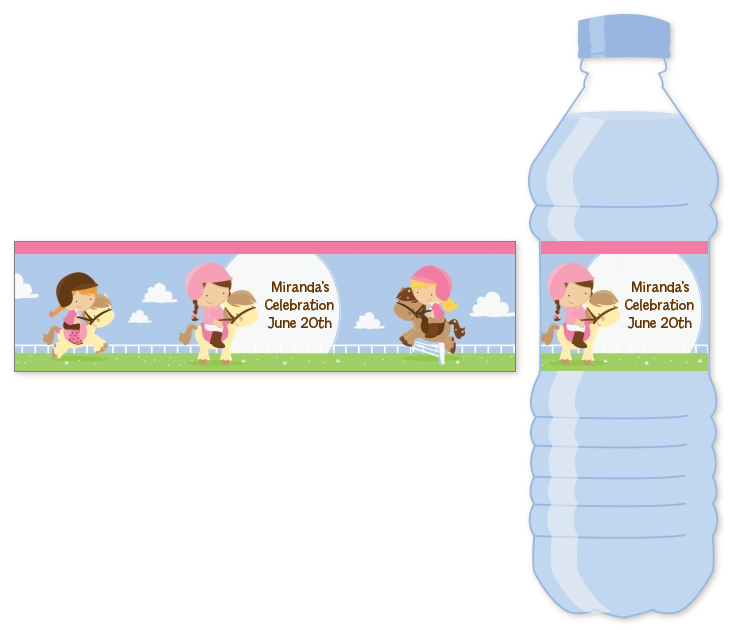 Horseback Riding - Personalized Birthday Party Water Bottle Labels