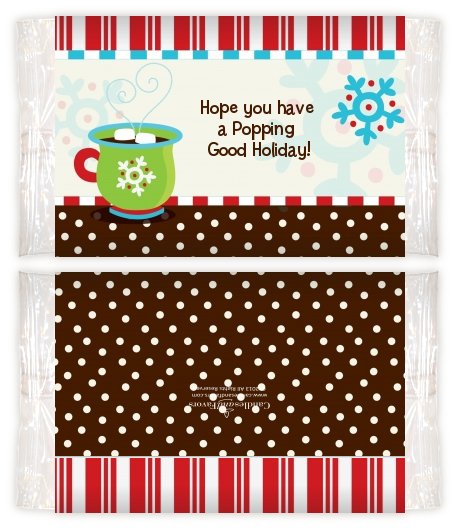 Hot Cocoa Party - Personalized Popcorn Wrapper Christmas Favors