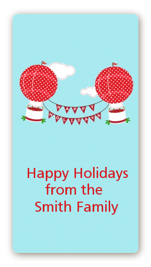 Hot Air Balloons - Custom Rectangle Christmas Sticker/Labels