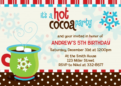 Hot Cocoa Party - Christmas Invitations
