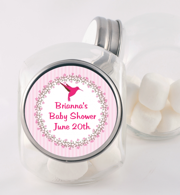 Hummingbird - Personalized Baby Shower Candy Jar